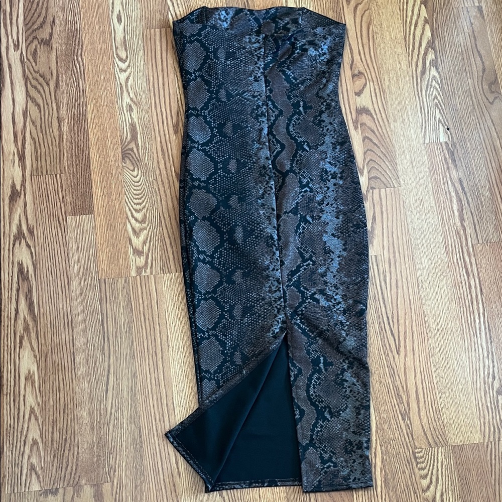 NWT Steph’s Designs Elegant Snake Print Strapless Dress - Picture 6 of 8